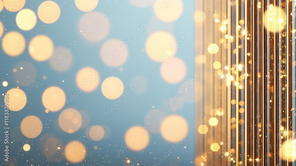 Aufkleber gold abstract background concept. beautiful abstract background with golden bokeh lights and soft bl