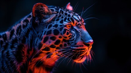Leopard animal abstract wallpaper with black background