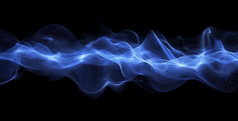 Fototapeta premium Abstract blue glowing lines and dots forming an intricate network on a dark background