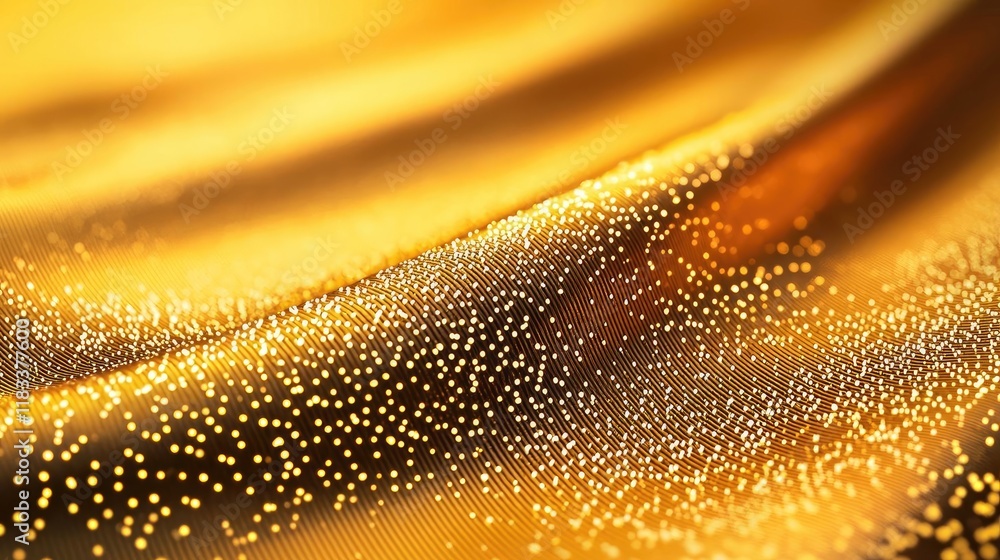 Poster gold abstract background concept. close-up of a shimmering golden fabric with intricate textures and