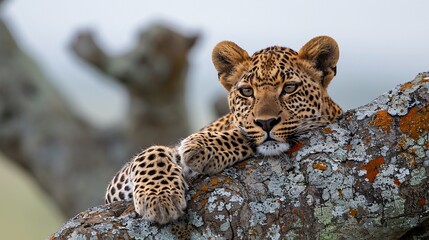 Leopard on the tree