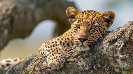 Leopard on the tree