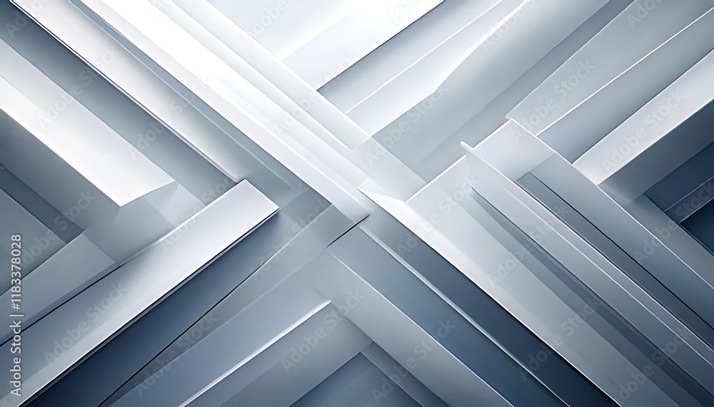 Poster abstract architectural design with sharp angles and contrasting shades of gray.