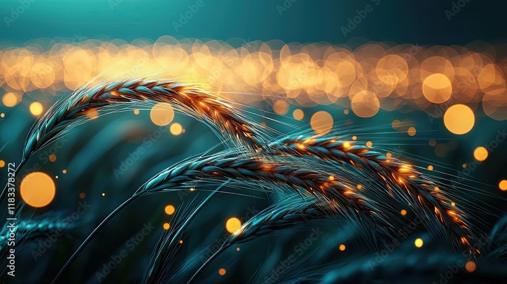 Aufkleber scenery abstract background idea. golden wheat swaying gently in a serene field, illuminated by soft