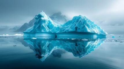 Light Blue and Turquoise Textured Iceberg 