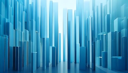 Abstract background of vertical blue bars with varying heights and shades.