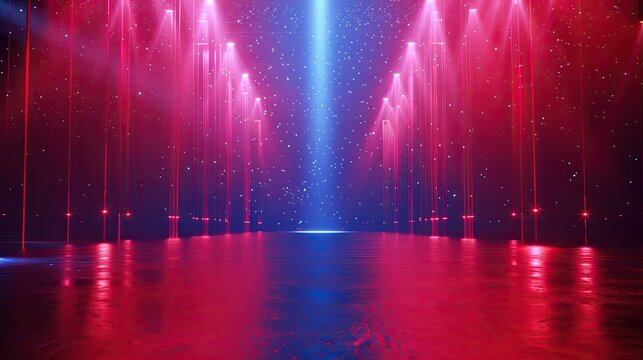blue light beams and space background with a red background, trance compilation cd