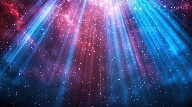 blue light beams and space background with a red background, trance compilation cd