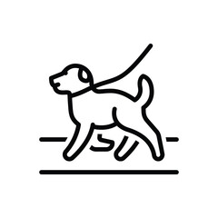 Blackline icon for dog walk