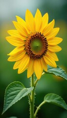 Obraz premium Mature sunflower plant with large bright yellow blooms and seeds, helianthus annuus, sunflower