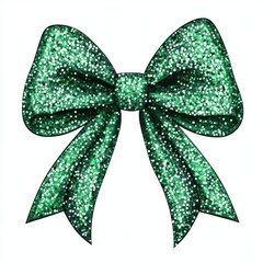 green bow isolated on a white background 