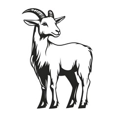 Simple Black Silhouette of a Goat