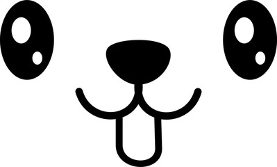 Cartoon eyes and mouth