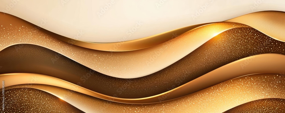 Poster gold abstract background concept. elegant golden wave design with smooth textures and gradients for 