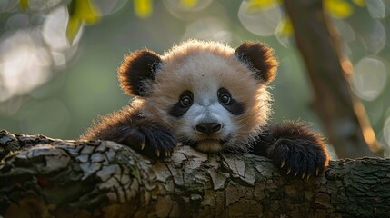 Lying cute young Giant Panda 