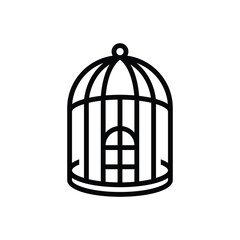 Blackline icon for bird cage