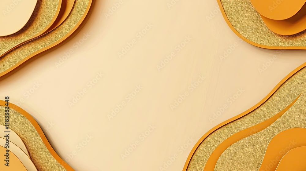 Poster gold abstract background concept. abstract layered paper design with warm colors for creative backgr
