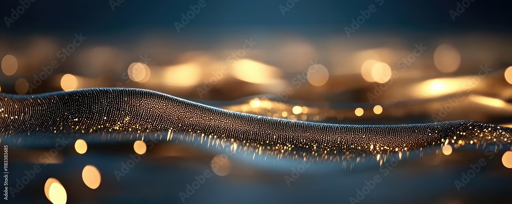 Poster gold abstract background concept. a tranquil water surface illuminated with shimmering golden lights