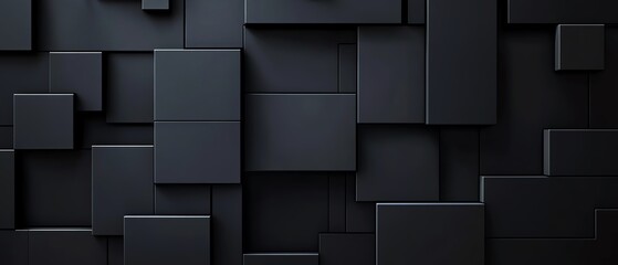 Abstract black square pattern background design.