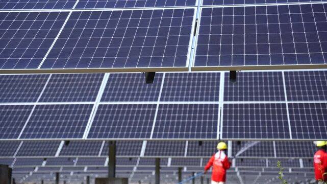 Solar panel(solar cell) follow sun systems, alternative energy to conserve the world is power photovoltaic module for clean electric production to green energy and renewable energy.