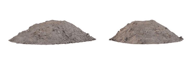 Industrial Soil Pile isolated on white