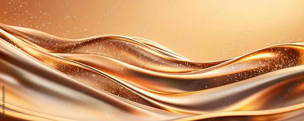 Poster gold abstract background concept. abstract golden waves with shimmering effects create a luxurious a