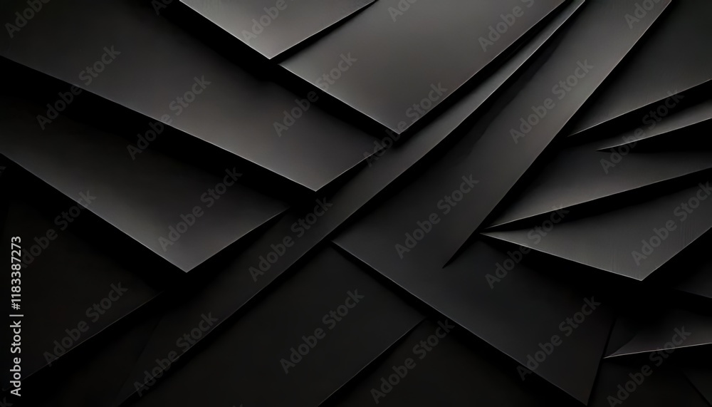 Poster black and gray abstract design featuring overlapping geometric shapes and texture.