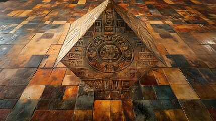 Pyramid covered in symbolic ancient designs