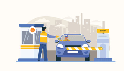 Modern toll collection system illustrated with innovative design for seamless transactions.