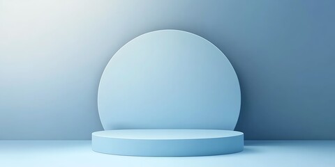 Blue gradient background with a blurred space for product display