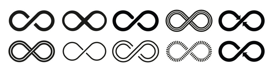 infinity vector icon abstract circle geometric shape symbol sign logo emblem