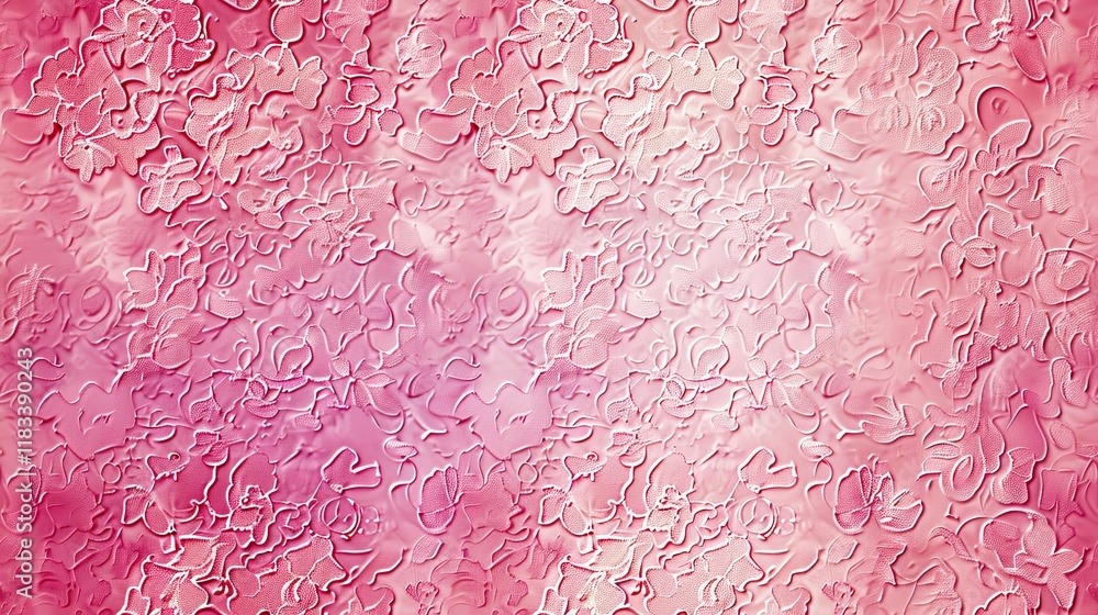 Poster design a digital paper with a lace pattern that transitions through various shades of pink, creating