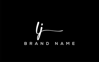 LJ letter beauty handwriting vector logo.
