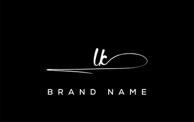 LK letter beauty handwriting vector logo.