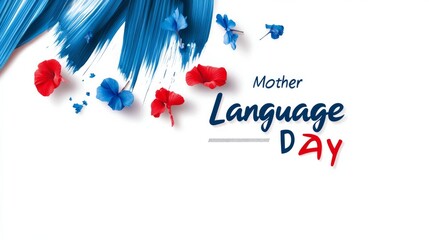 International Mother Language Day text design with an abstract background for posters or cards