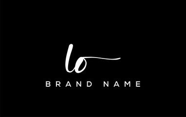 LO letter beauty handwriting vector logo.