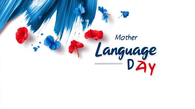 International Mother Language Day text design with an abstract background for posters or cards