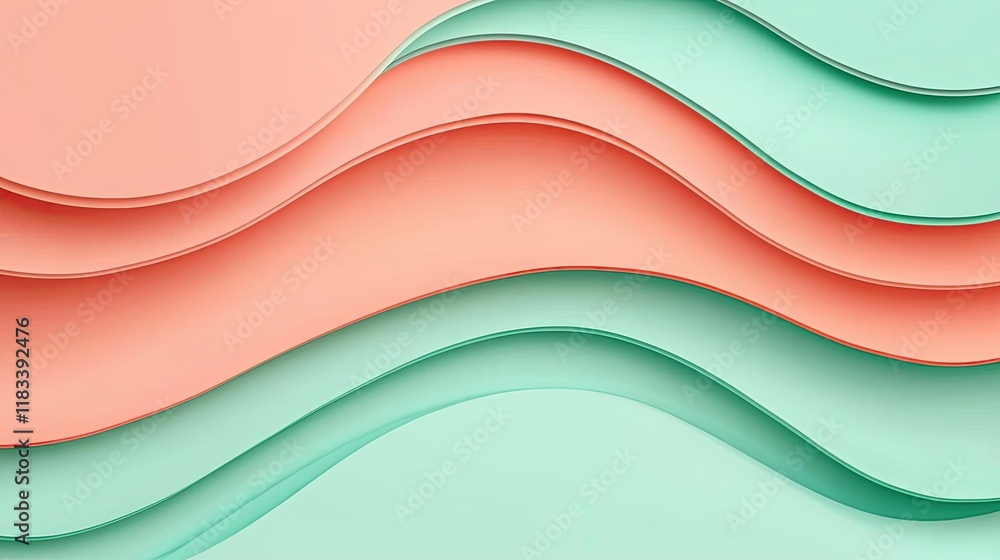 Poster layer abstract background concept. colorful layered waves created from paper, showcasing a blend of 