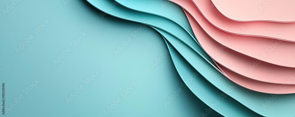Poster layer abstract background concept. a vibrant abstract background featuring layered paper in soft pas