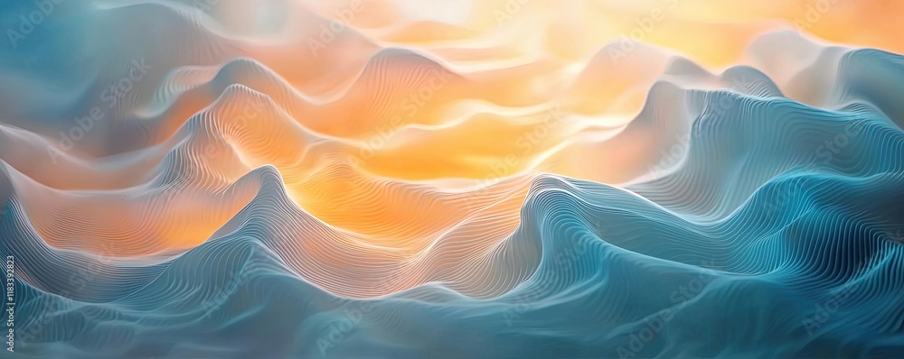 Poster layer abstract background concept. stunning abstract landscape with flowing waves and a vibrant sky 