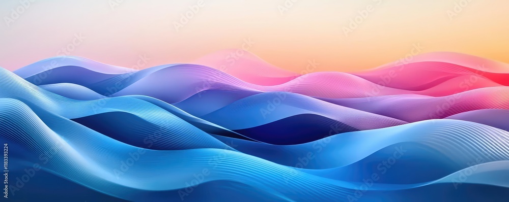 Aufkleber layer abstract background concept. abstract wave patterns in vibrant colors creating a serene and ca