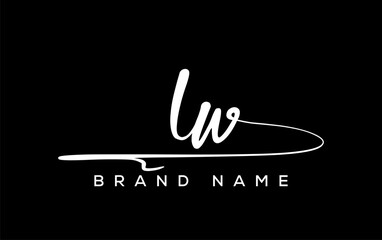 LW letter beauty handwriting vector logo.