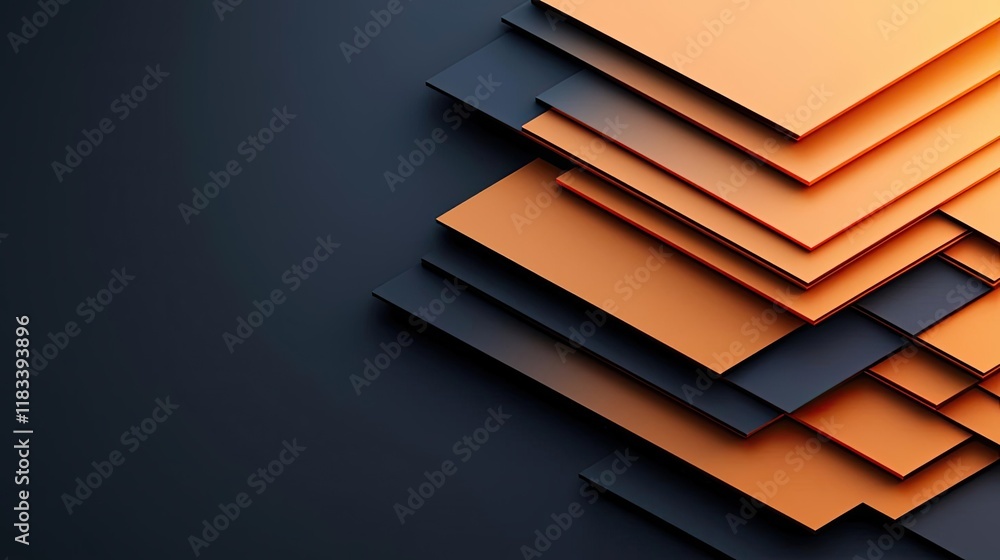 Poster layer abstract background concept. abstract design featuring layered geometric shapes in vibrant ora