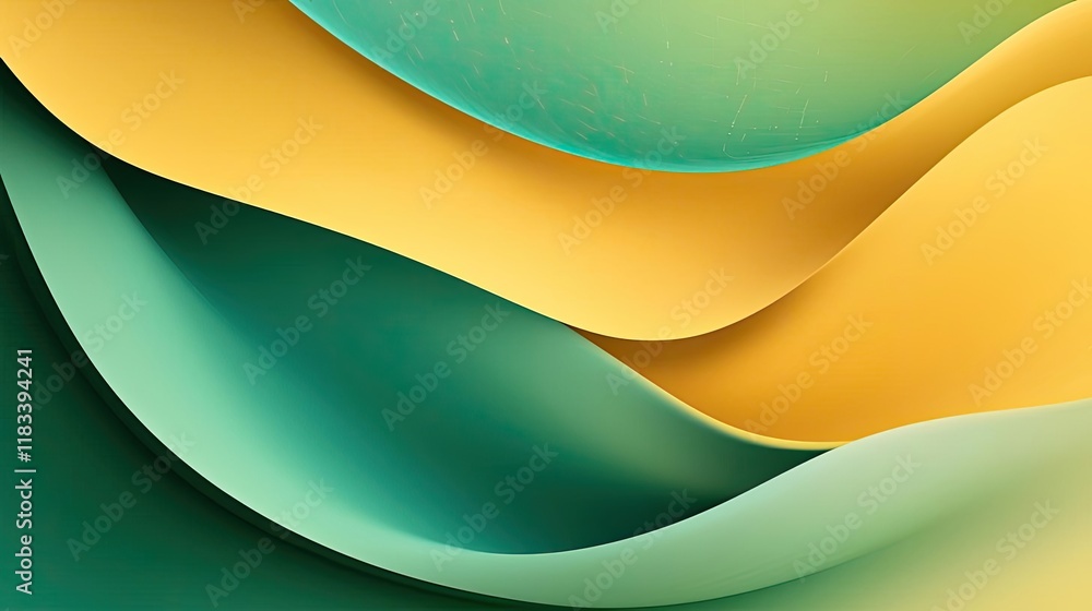 Aufkleber matrix abstract background concept. abstract waves of green and yellow colors create a soothing digi