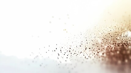 Fototapeta premium Abstract golden and white gradient background with scattered pixelated dots creating a modern and minimalist artistic texture for creative projects and digital applications