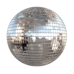 classic disco ball isolated on white transparent background