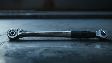 Ratchet Tool Positioned on Clean Surface