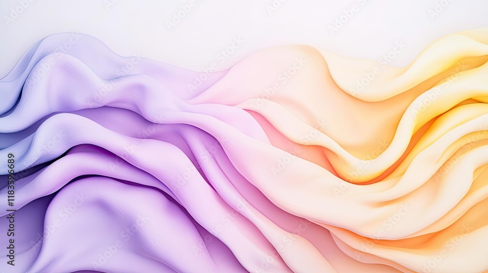 Poster watercolor abstract background idea. soft gradient fabric in pastel colors creating a serene and ele