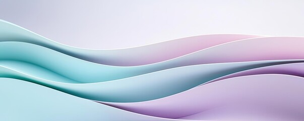 Obraz premium Layer abstract background concept. Soft wave patterns in pastel colors creating a serene and modern design.