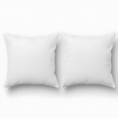 Soft white cushions with smooth fabric texture for home decor
